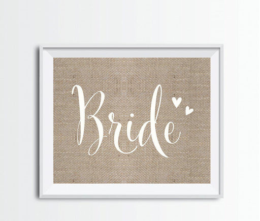 Andaz Press 8.5 x 11 Burlap Wedding Party Signs-Set of 1-Andaz Press-Bride-