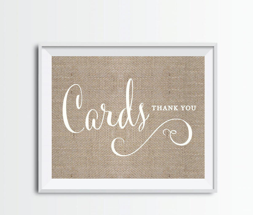 Andaz Press 8.5 x 11 Burlap Wedding Party Signs-Set of 1-Andaz Press-Cards Thank You-