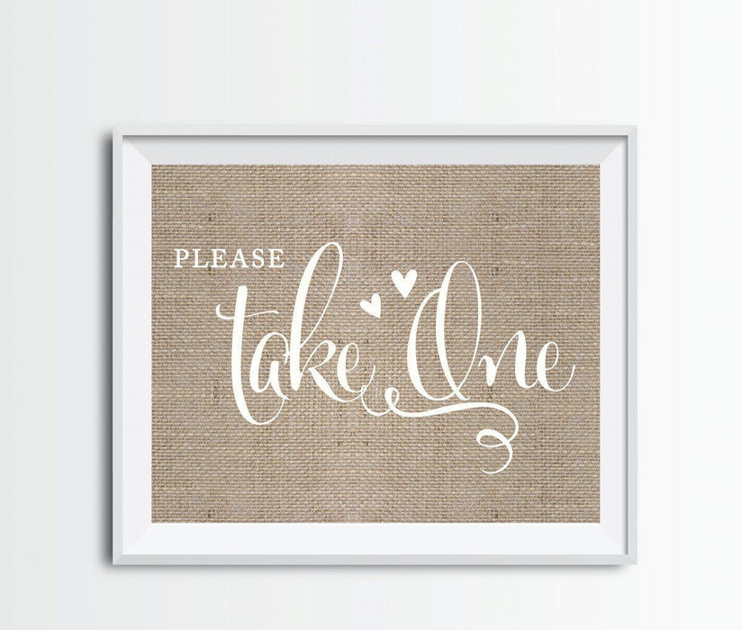 Andaz Press 8.5 x 11 Burlap Wedding Party Signs-Set of 1-Andaz Press-Please Take One-