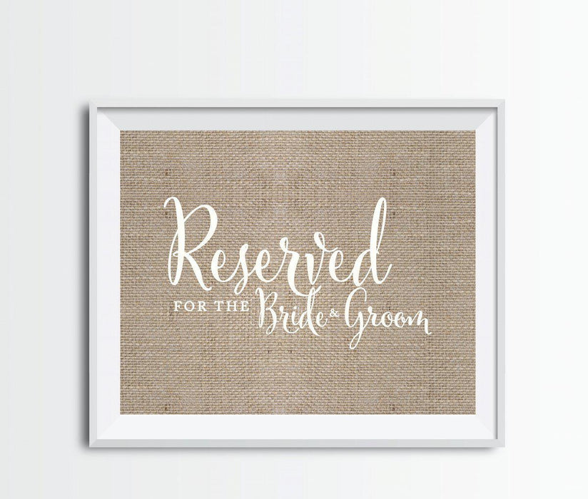 Andaz Press 8.5 x 11 Burlap Wedding Party Signs-Set of 1-Andaz Press-Reserved For The Bride & Groom-