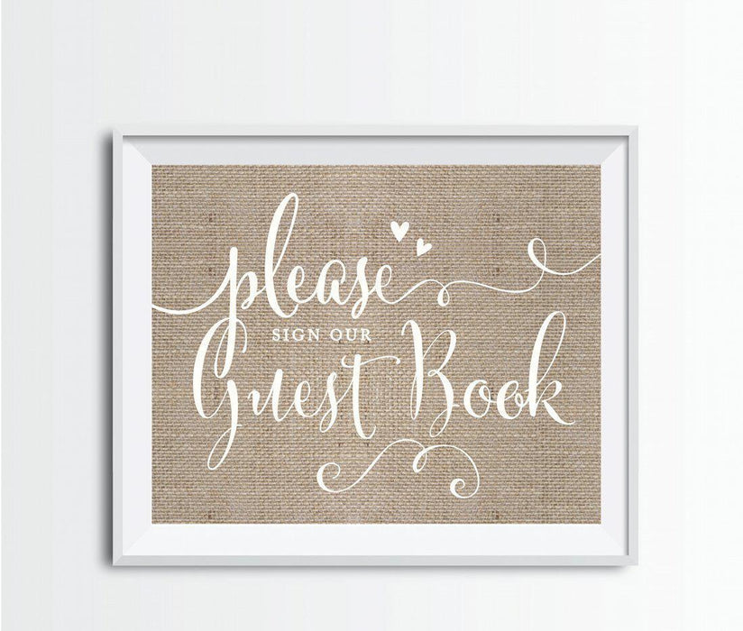 Andaz Press 8.5 x 11 Burlap Wedding Party Signs-Set of 1-Andaz Press-Sign Our Guestbook-