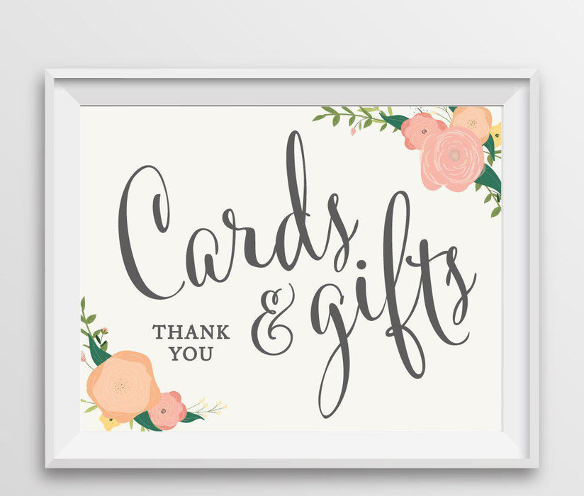 Andaz Press 8.5" x 11" Floral Roses Wedding Party Signs-Set of 1-Andaz Press-Mr. & Mrs.-