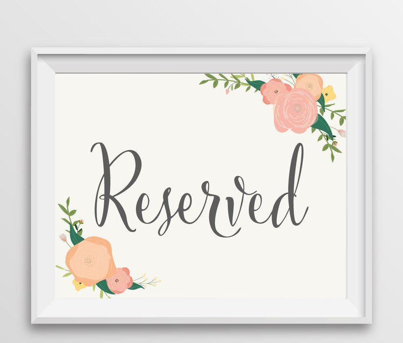 Andaz Press 8.5" x 11" Floral Roses Wedding Party Signs-Set of 1-Andaz Press-Mr. & Mrs.-