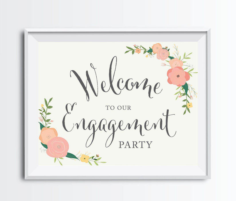 Andaz Press 8.5" x 11" Floral Roses Wedding Party Signs-Set of 1-Andaz Press-Mr. & Mrs.-
