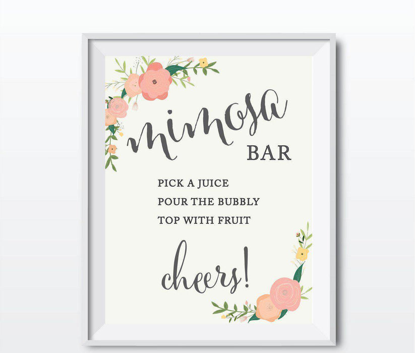 Andaz Press 8.5" x 11" Floral Roses Wedding Party Signs-Set of 1-Andaz Press-Mr. & Mrs.-