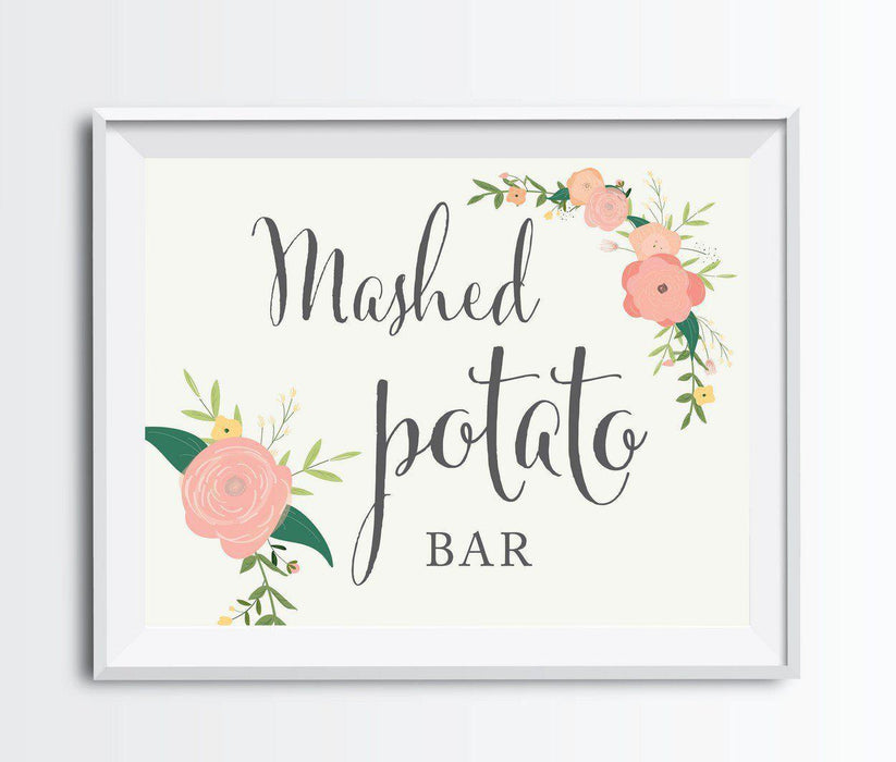 Andaz Press 8.5" x 11" Floral Roses Wedding Party Signs-Set of 1-Andaz Press-Mr. & Mrs.-