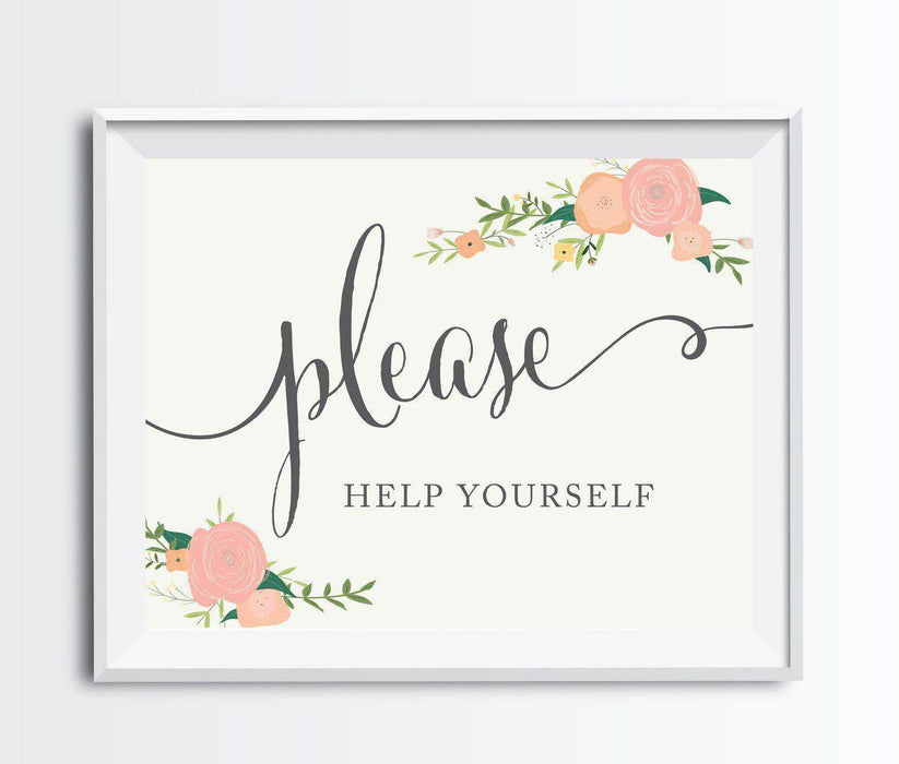 Andaz Press 8.5" x 11" Floral Roses Wedding Party Signs-Set of 1-Andaz Press-Mr. & Mrs.-