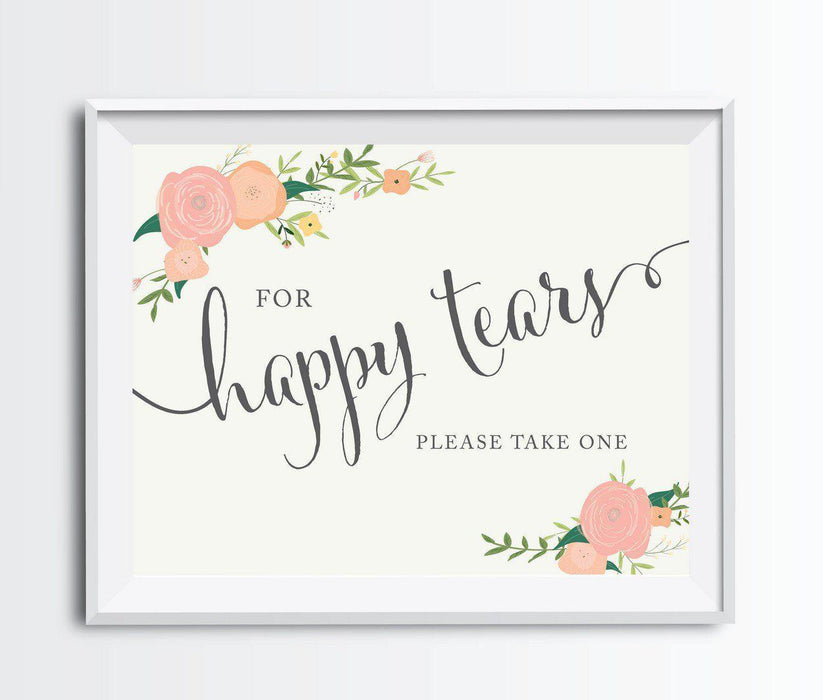 Andaz Press 8.5" x 11" Floral Roses Wedding Party Signs-Set of 1-Andaz Press-Mr. & Mrs.-