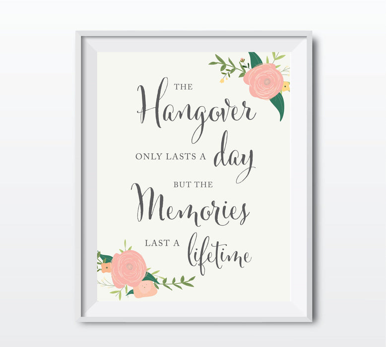 Andaz Press 8.5" x 11" Floral Roses Wedding Party Signs-Set of 1-Andaz Press-Mr. & Mrs.-