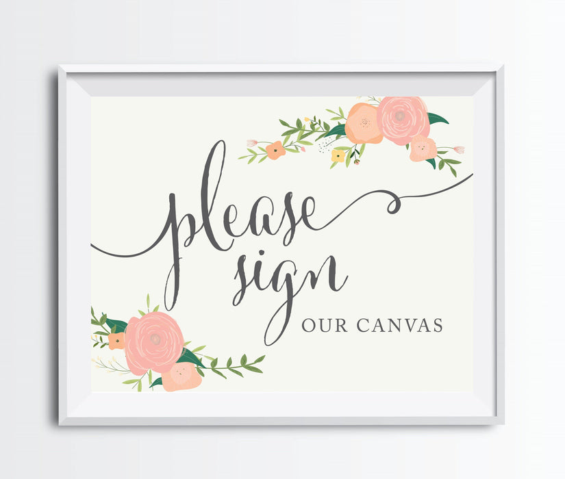 Andaz Press 8.5" x 11" Floral Roses Wedding Party Signs-Set of 1-Andaz Press-Mr. & Mrs.-