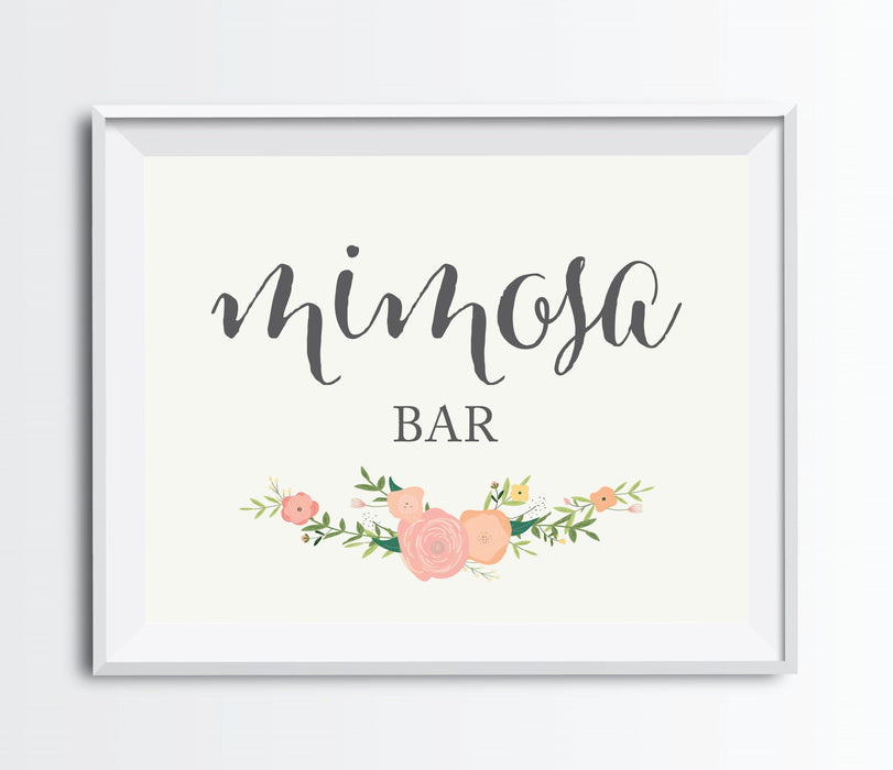 Andaz Press 8.5" x 11" Floral Roses Wedding Party Signs-Set of 1-Andaz Press-Mr. & Mrs.-