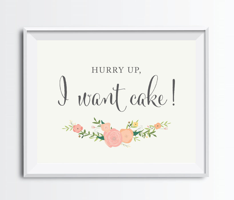 Andaz Press 8.5" x 11" Floral Roses Wedding Party Signs-Set of 1-Andaz Press-Mr. & Mrs.-