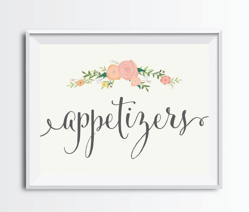 Andaz Press 8.5" x 11" Floral Roses Wedding Party Signs-Set of 1-Andaz Press-Appetizers-