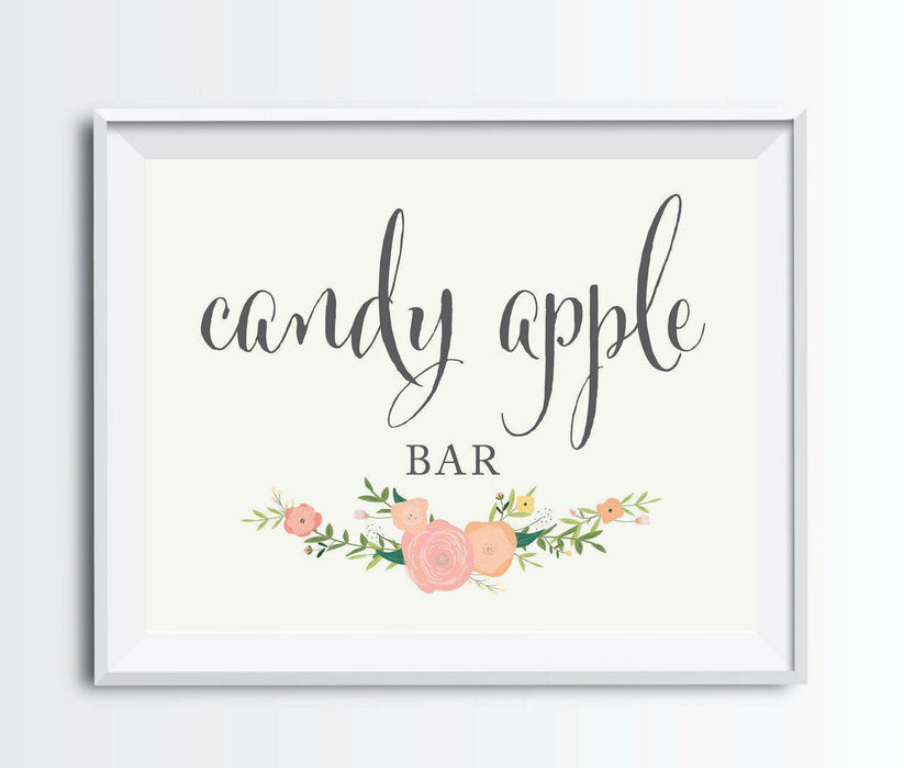 Andaz Press 8.5" x 11" Floral Roses Wedding Party Signs-Set of 1-Andaz Press-Candy Apple Bar-