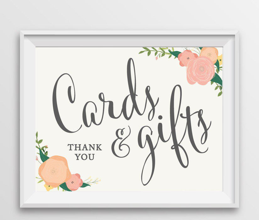 Andaz Press 8.5" x 11" Floral Roses Wedding Party Signs-Set of 1-Andaz Press-Cards & Gifts Thank You-