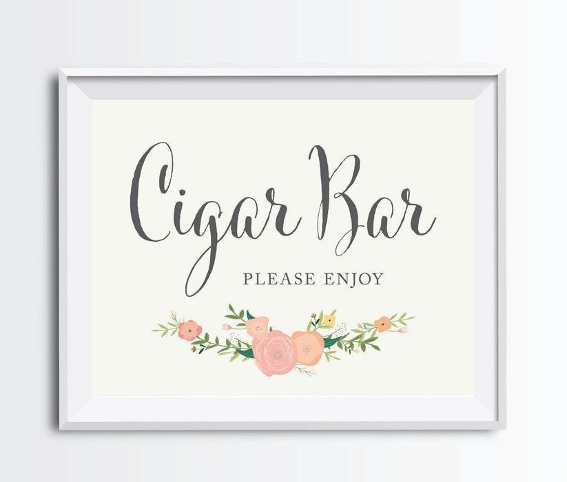 Andaz Press 8.5" x 11" Floral Roses Wedding Party Signs-Set of 1-Andaz Press-Cigar Bar-