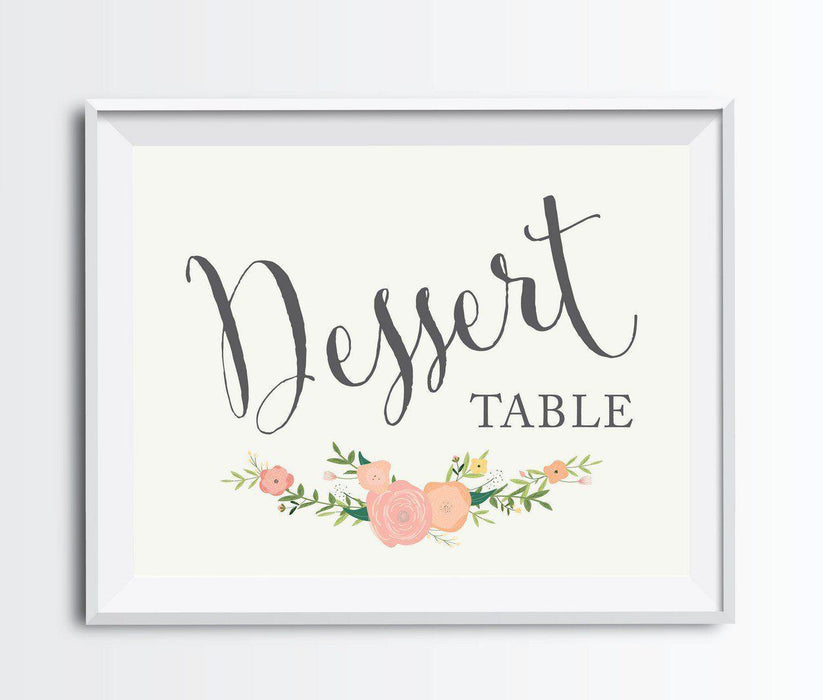 Andaz Press 8.5" x 11" Floral Roses Wedding Party Signs-Set of 1-Andaz Press-Dessert Table-