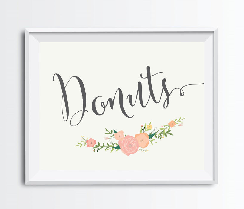 Andaz Press 8.5" x 11" Floral Roses Wedding Party Signs-Set of 1-Andaz Press-Donuts-