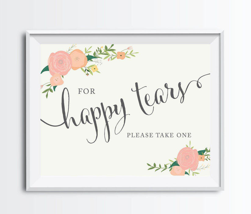 Andaz Press 8.5" x 11" Floral Roses Wedding Party Signs-Set of 1-Andaz Press-For Happy Tears Tissue-