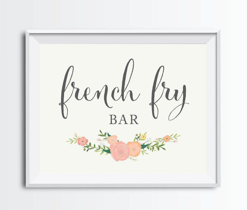 Andaz Press 8.5" x 11" Floral Roses Wedding Party Signs-Set of 1-Andaz Press-French Fry Potato Bar-
