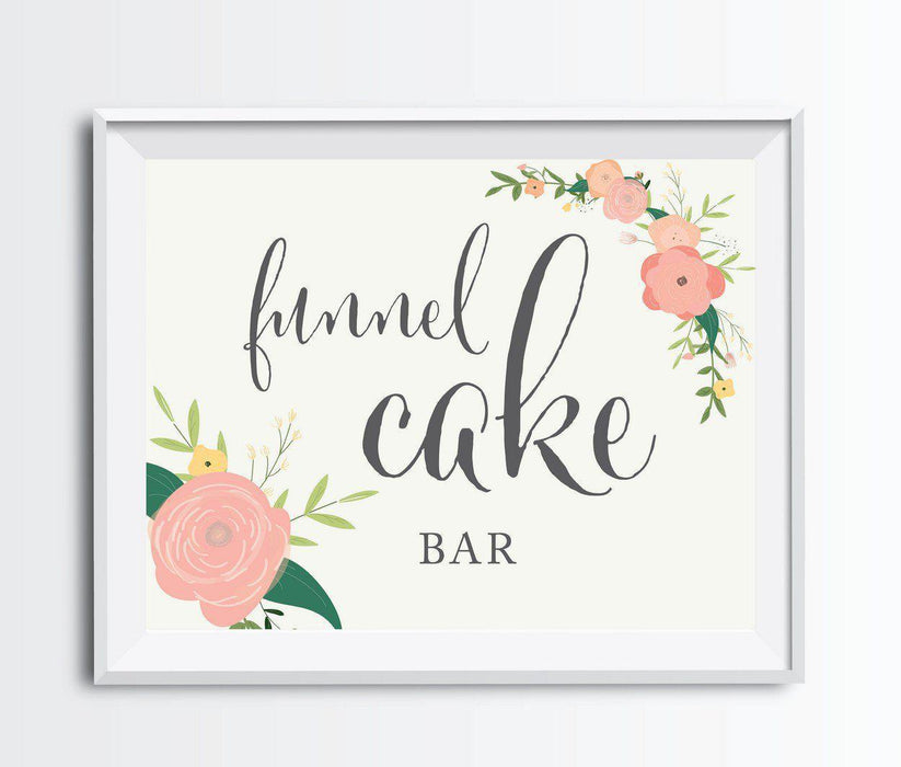 Andaz Press 8.5" x 11" Floral Roses Wedding Party Signs-Set of 1-Andaz Press-Funnel Cake Bar-