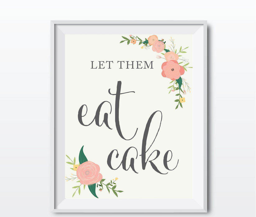 Andaz Press 8.5" x 11" Floral Roses Wedding Party Signs-Set of 1-Andaz Press-Let Them Eat Cake-