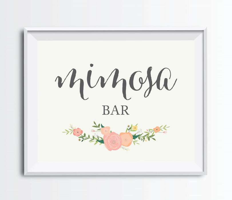 Andaz Press 8.5" x 11" Floral Roses Wedding Party Signs-Set of 1-Andaz Press-Mimosa Bar-