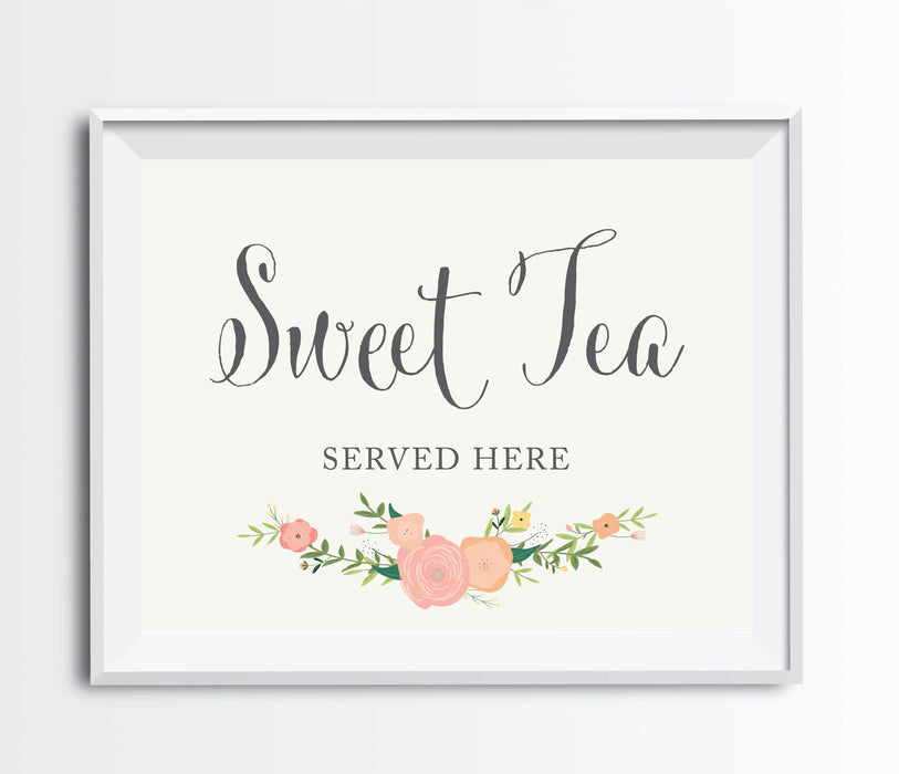 Andaz Press 8.5" x 11" Floral Roses Wedding Party Signs-Set of 1-Andaz Press-Sweet Tea-