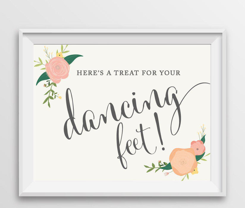 Andaz Press 8.5" x 11" Floral Roses Wedding Party Signs-Set of 1-Andaz Press-Treat For Your Dancing Feet - Sandals-