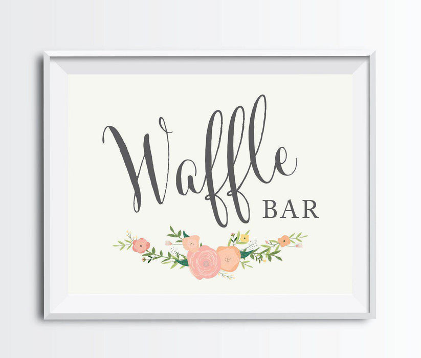 Andaz Press 8.5" x 11" Floral Roses Wedding Party Signs-Set of 1-Andaz Press-Waffle Bar-