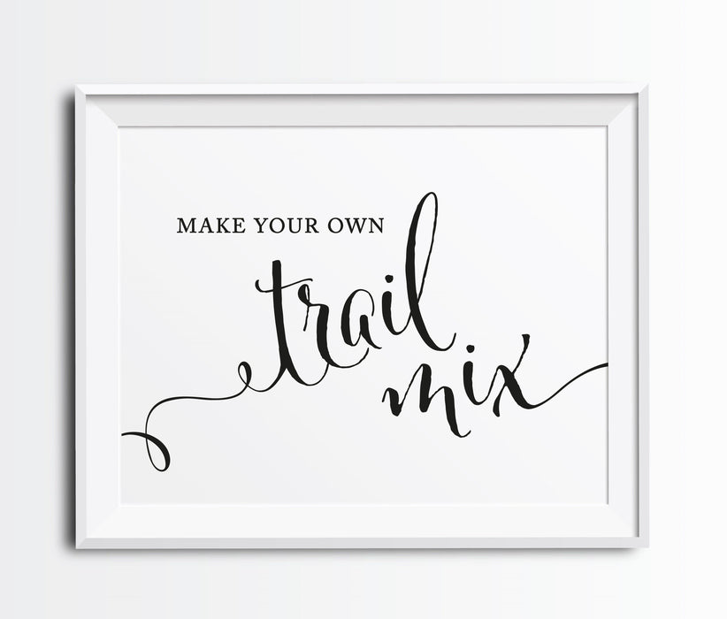 Andaz Press 8.5 x 11 Formal Black & White Wedding Favor Party Signs-Set of 1-Andaz Press-Build Your Own Trail Mix-