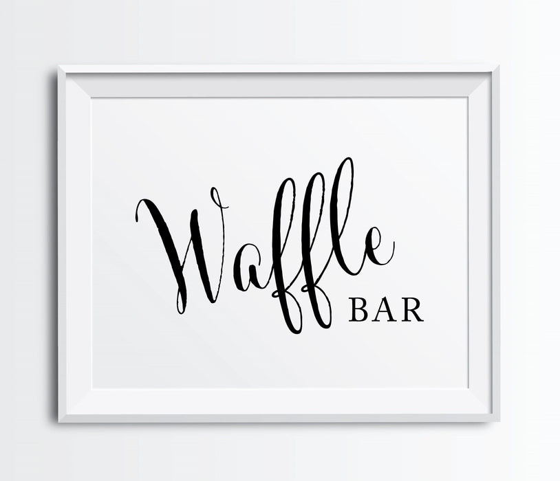 Andaz Press 8.5 x 11 Formal Black & White Wedding Favor Party Signs-Set of 1-Andaz Press-Waffle Bar-