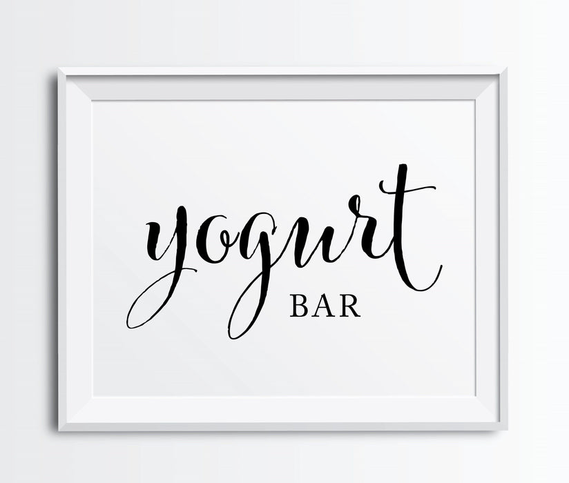 Andaz Press 8.5 x 11 Formal Black & White Wedding Favor Party Signs-Set of 1-Andaz Press-Yogurt Bar-