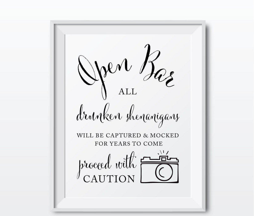 Andaz Press 8.5 x 11-Inch Formal Black & White Wedding Party Signs-Set of 1-Andaz Press-Mr. & Mrs.-