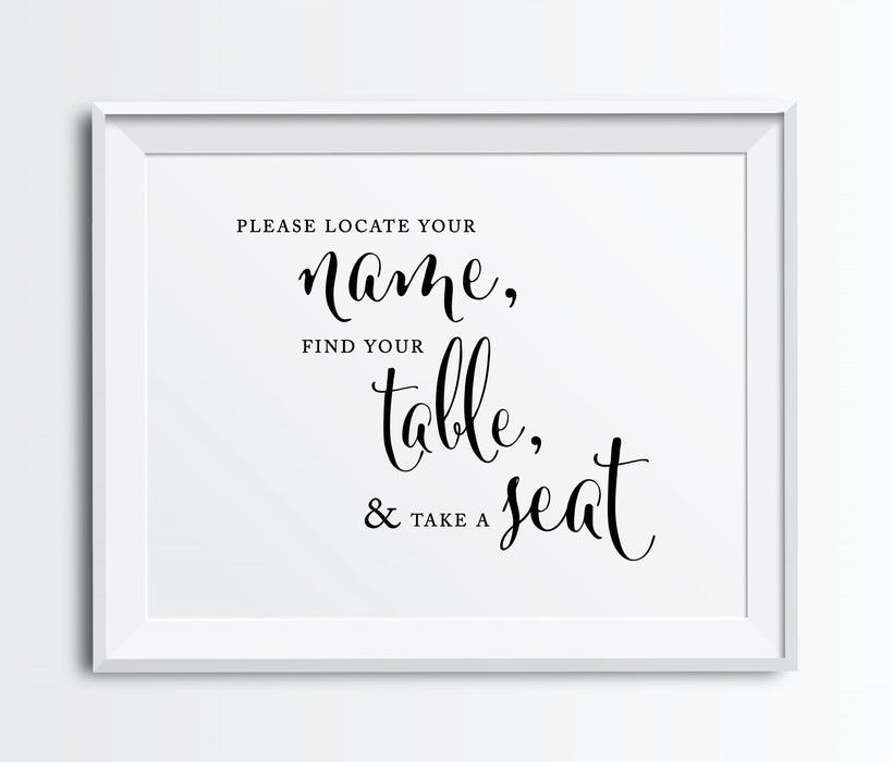 Andaz Press 8.5 x 11-Inch Formal Black & White Wedding Party Signs-Set of 1-Andaz Press-Mr. & Mrs.-