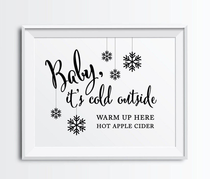 Andaz Press 8.5 x 11-Inch Formal Black & White Wedding Party Signs-Set of 1-Andaz Press-Baby It's Cold Outside - Cider-