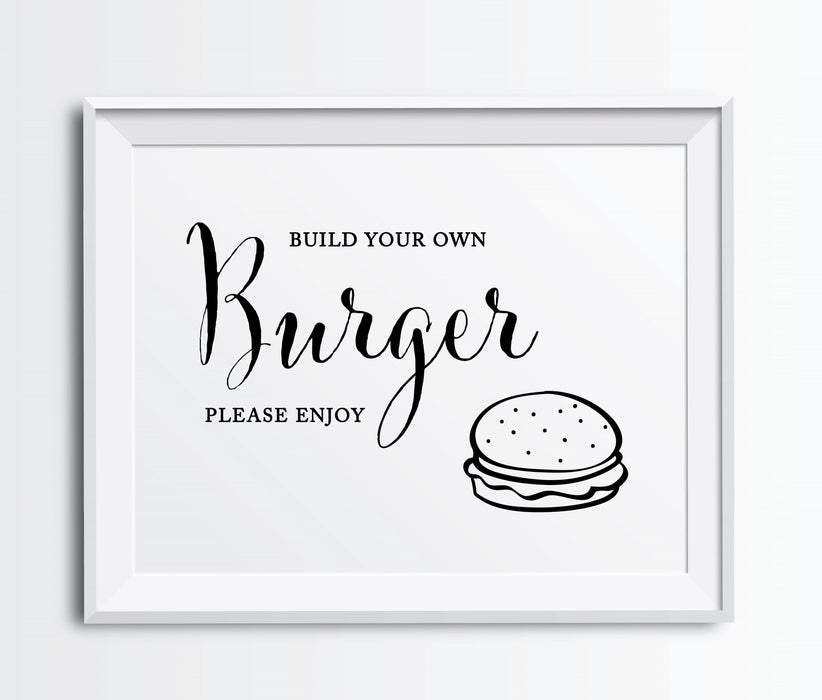 Andaz Press 8.5 x 11-Inch Formal Black & White Wedding Party Signs-Set of 1-Andaz Press-Build Your Own Burger-