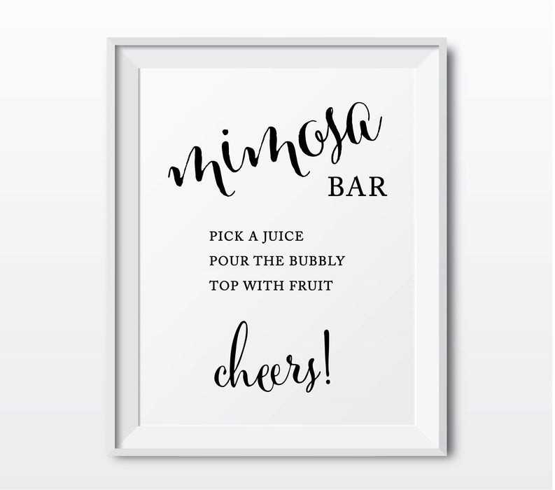 Andaz Press 8.5 x 11-Inch Formal Black & White Wedding Party Signs-Set of 1-Andaz Press-Build Your Own Mimosa-