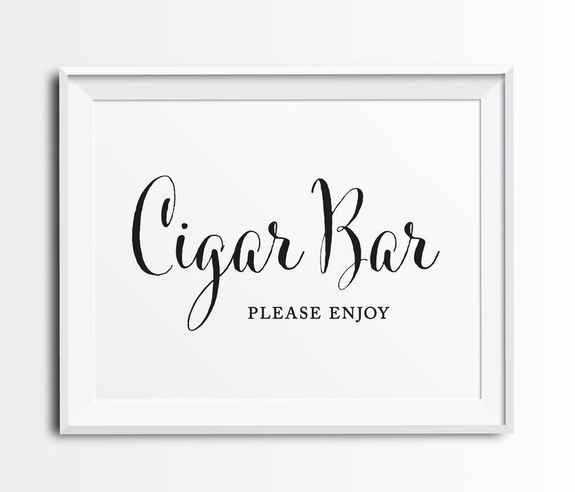 Andaz Press 8.5 x 11-Inch Formal Black & White Wedding Party Signs-Set of 1-Andaz Press-Cigar Bar-