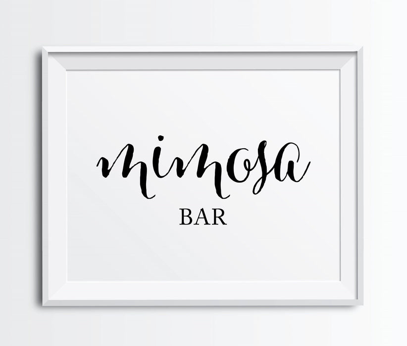Andaz Press 8.5 x 11-Inch Formal Black & White Wedding Party Signs-Set of 1-Andaz Press-Mimosa Bar-