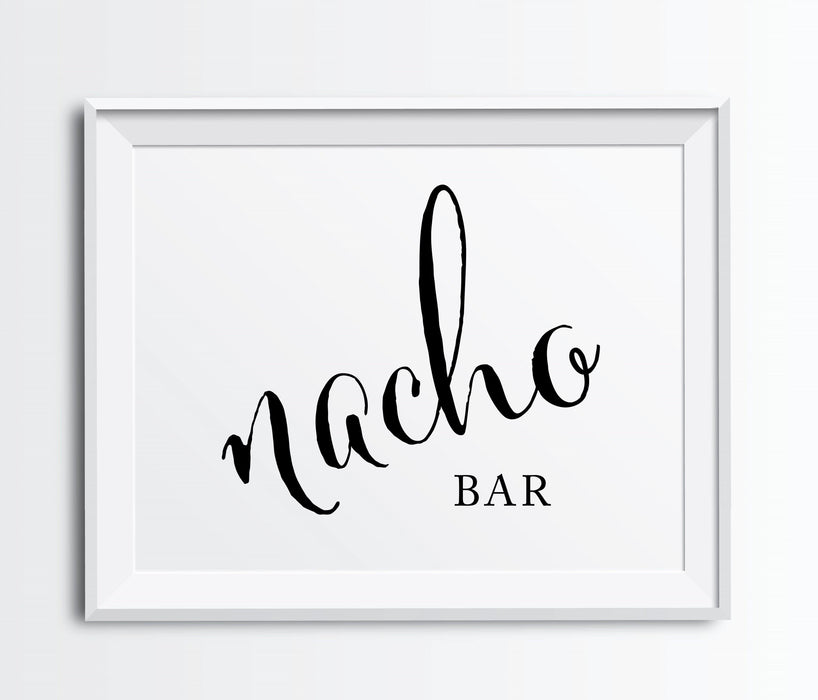 Andaz Press 8.5 x 11-Inch Formal Black & White Wedding Party Signs-Set of 1-Andaz Press-Nacho Bar-