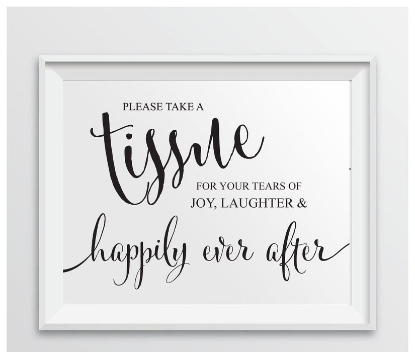 Andaz Press 8.5 x 11-Inch Formal Black & White Wedding Party Signs-Set of 1-Andaz Press-Please Take A Tissue-