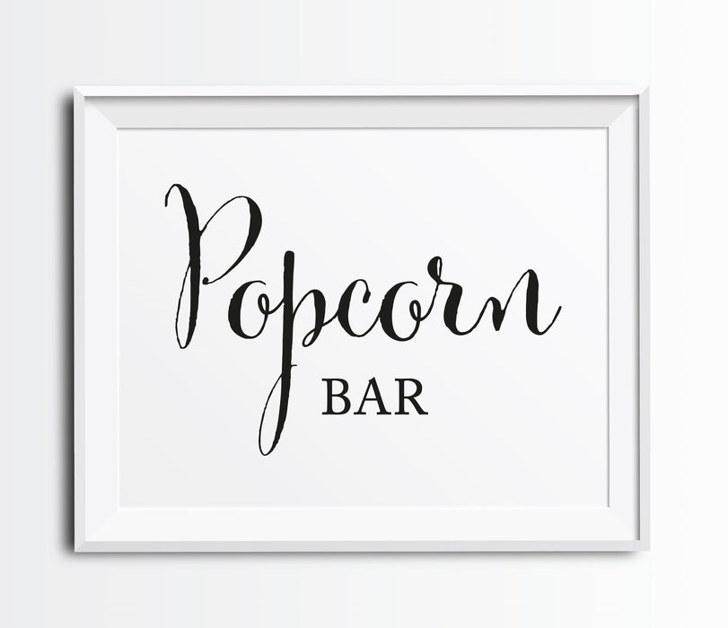 Andaz Press 8.5 x 11-Inch Formal Black & White Wedding Party Signs-Set of 1-Andaz Press-Popcorn Bar-