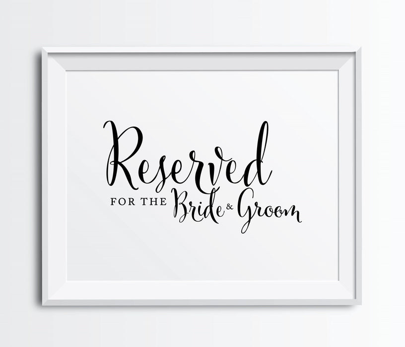 Andaz Press 8.5 x 11-Inch Formal Black & White Wedding Party Signs-Set of 1-Andaz Press-Reserved For The Bride & Groom-