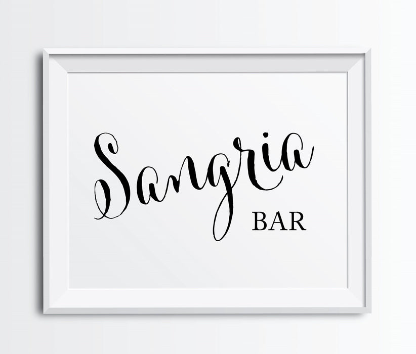 Andaz Press 8.5 x 11-Inch Formal Black & White Wedding Party Signs-Set of 1-Andaz Press-Sangria Bar-