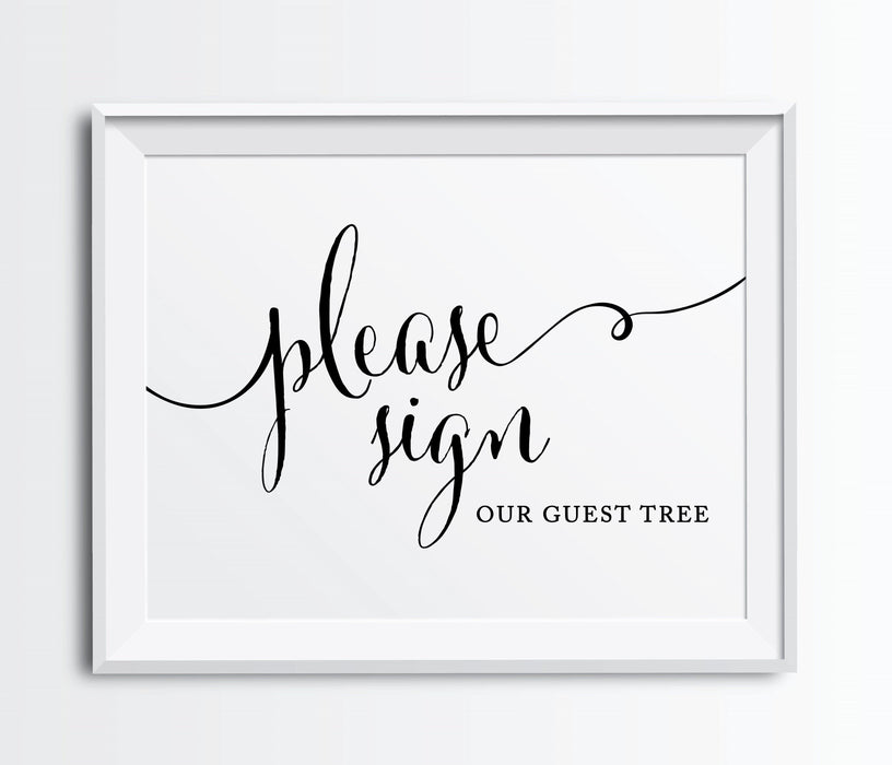 Andaz Press 8.5 x 11-Inch Formal Black & White Wedding Party Signs-Set of 1-Andaz Press-Sign Our Guest Tree-
