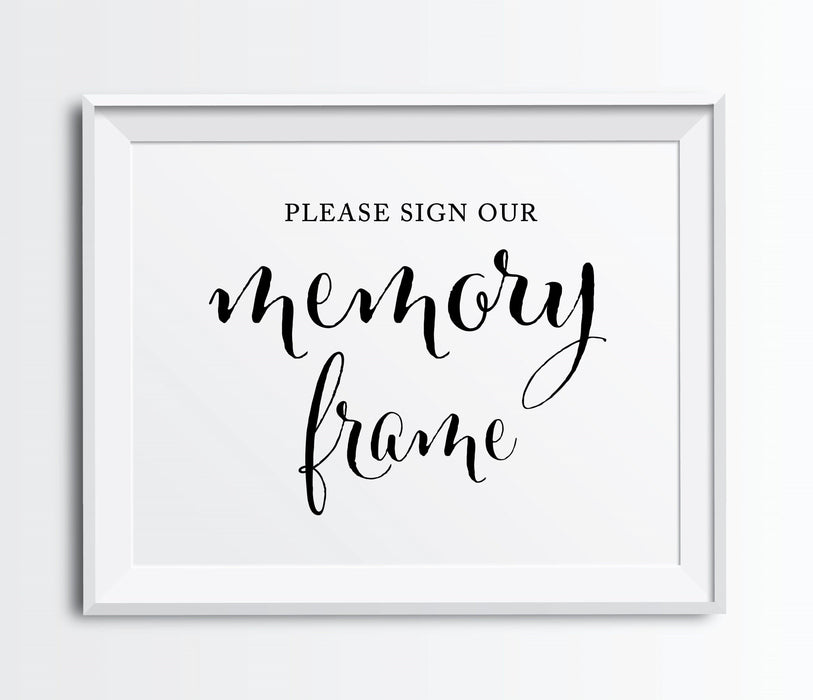 Andaz Press 8.5 x 11-Inch Formal Black & White Wedding Party Signs-Set of 1-Andaz Press-Sign Our Memory Photo Frame-