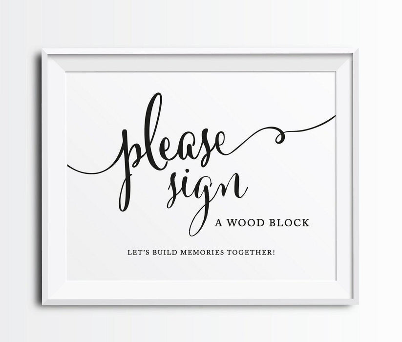 Andaz Press 8.5 x 11-Inch Formal Black & White Wedding Party Signs-Set of 1-Andaz Press-Sign Wood Block-