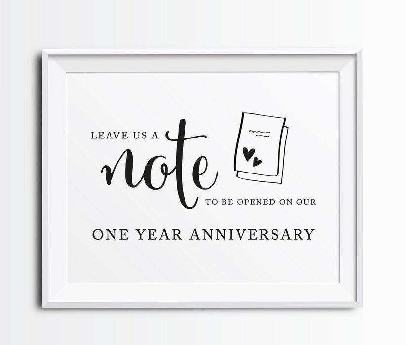 Andaz Press 8.5 x 11-Inch Formal Black & White Wedding Party Signs-Set of 1-Andaz Press-Time Capsule - Leave Us A Note-