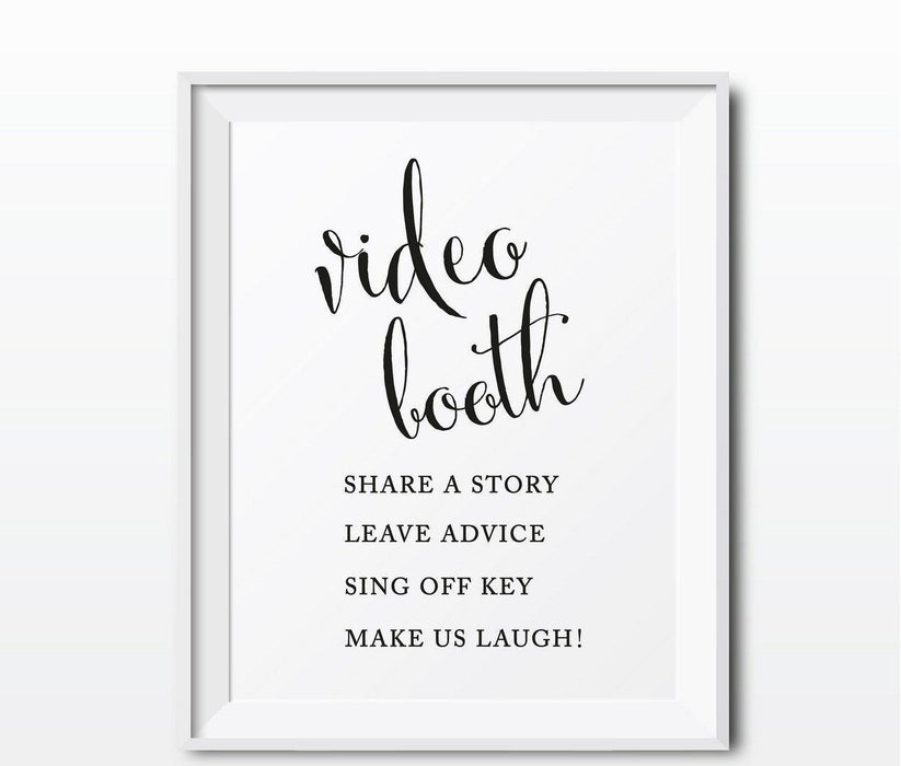 Andaz Press 8.5 x 11-Inch Formal Black & White Wedding Party Signs-Set of 1-Andaz Press-Videobooth - Share A Story-
